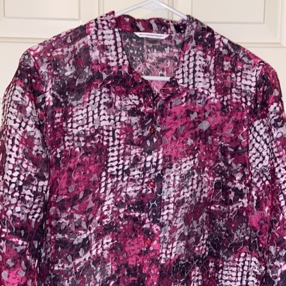 Allison Daley • Women’s Sheer Button Up Blouse or lightweight jacket • Size 12 - Picture 3 of 6